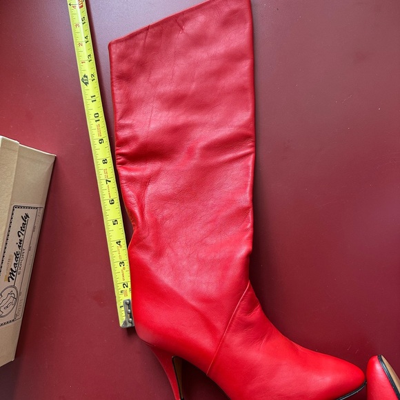 Size 7 1/2 Red Leather Boots! Never Worn! Perfect! - Picture 11 of 14
